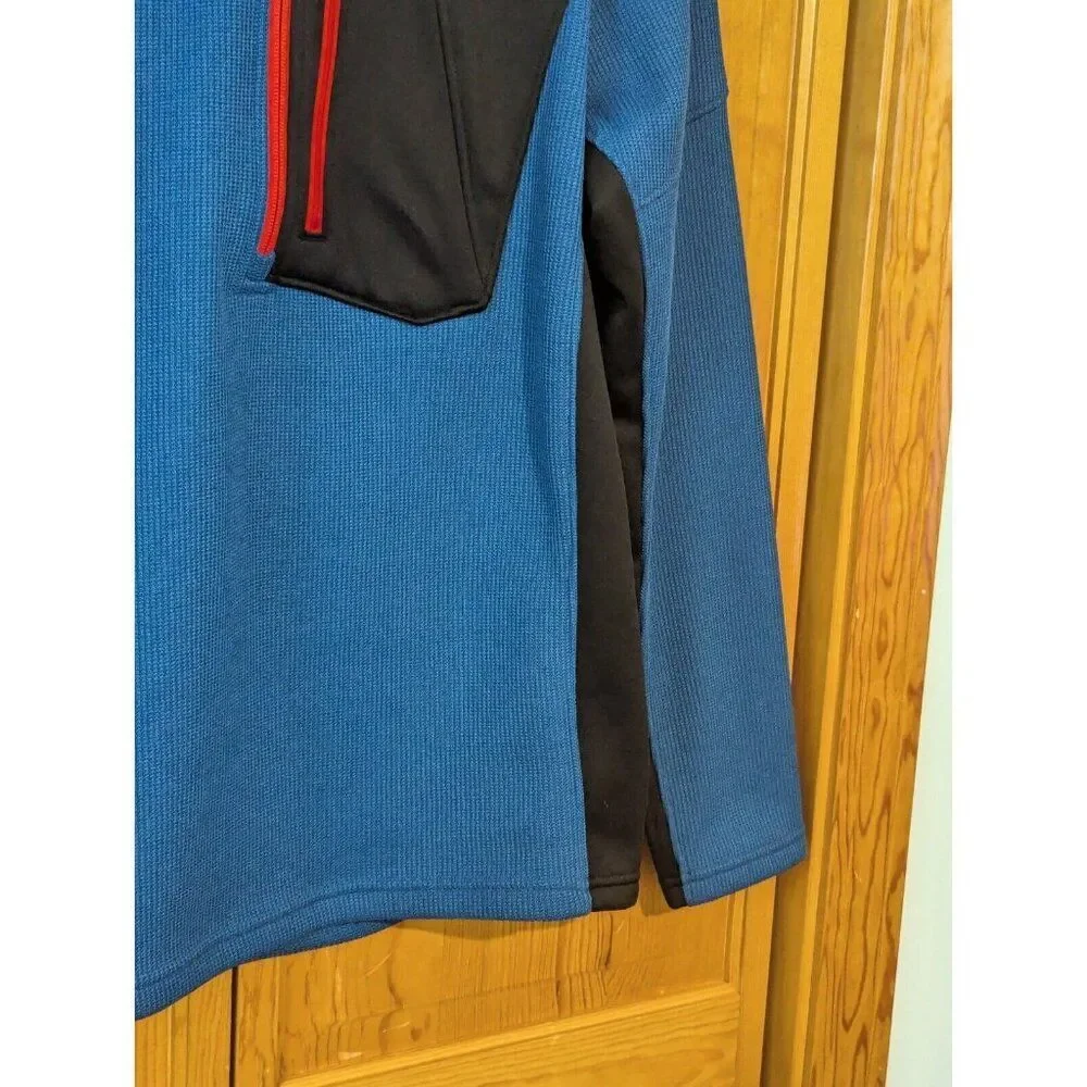 Spyder Sweater Mens Medium Bandit‎ Half Zip Fleece Jacket Mock Neck Blue